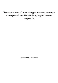 Reconstruction of Past Changes in Ocean Salinity – a Compound Specific Stable Hydrogen Isotope Approach