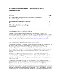 The Complexities of Rape and Sexual Assault: a Contribution 1 SS for ISO Steering Committee