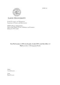 The Performance of Private Equity-Backed Ipos and the Effect of M&A-Activity – a European Study