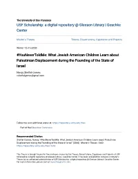 What Jewish American Children Learn About Palestinian Displacement During the Founding of the State of Israel