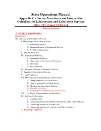 Appendix C - Survey Procedures and Interpretive Guidelines for Laboratories and Laboratory Services
