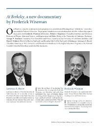 At Berkeley, a New Documentary by Frederick Wiseman