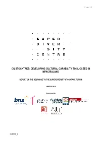 Cq Stocktake: Developing Cultural Capability to Succeed in New Zealand