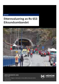 Etterevaluering Av Rv 653 Eiksundsambandet