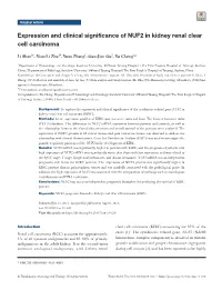 Expression and Clinical Significance of NUF2 in Kidney Renal Clear Cell Carcinoma