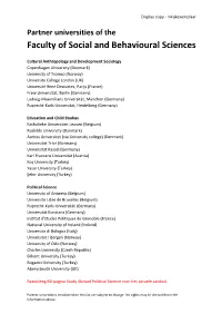 Faculty of Social and Behavioural Sciences