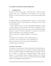 Program in Pure Mathematics Is Intended