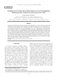 The Measurement of Flash Point for Binary Mixtures of 2,2,4-Trimethylpentane, Methylcyclohexane, Ethylbenzene and P-Xylene at 101.3 Kpa