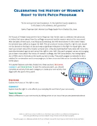 Celebrating the History of Women's Right to Vote Patch Program