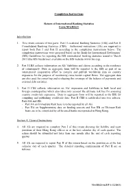 Completion Instructions Return of International Banking Statistics