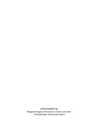 Hydrogeologic Assessment Report