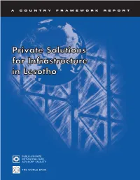 Private Solutions for Infrastructure in Lesotho