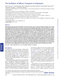 The Evolution of Silicon Transport in Eukaryotes Article Open Access