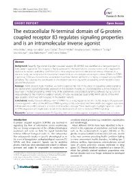 The Extracellular N-Terminal Domain of G-Protein Coupled Receptor 83