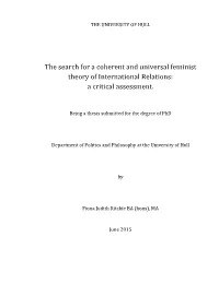 The Search for a Coherent and Universal Feminist Theory of International Relations