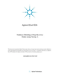 Nonlinear Modeling of Step Recovery Diodes Using Verilog-A
