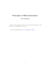 Principles of Electrodynamics