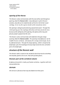 Structure of the Thoracic Wall