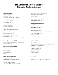 The Commuter Student Guide to Places to Study on Campus …As Compiled by Your First Year Mentors…
