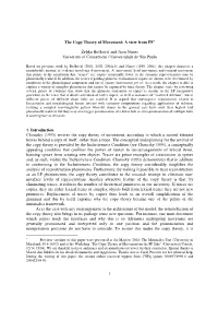 1 the Copy Theory of Movement: a View from PF* Željko Bošković and Jairo Nunes University of Connecticut / Universidade De S