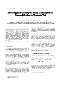 A Novel Application of Fuzzy Set Theory and Topic Model in Sentence Extraction for Vietnamese Text