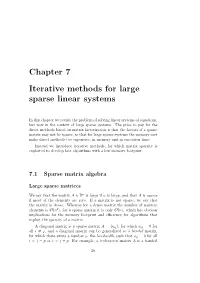 Chapter 7 Iterative Methods for Large Sparse Linear Systems