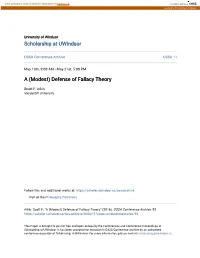 Defense of Fallacy Theory