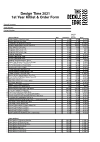 Design Time 2021 Kitlist and Order Form