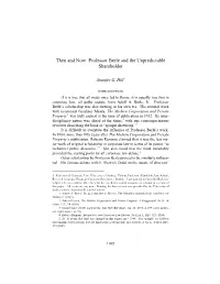 Professor Berle and the Unpredictable Shareholder