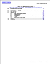 Table of Contents for Chapter 5 Click on Page Number to Go to That Page