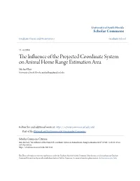 The Influence of the Projected Coordinate System on Animal Home Range Estimation Area