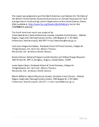 This Report Was Prepared As Part the North American Contribution for the State of the World's Forest Genetic Resources