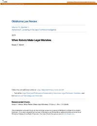 When Robots Make Legal Mistakes