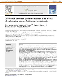 Difference Between Patient-Reported Side Effects of Ciclesonide Versus ﬂuticasone Propionate