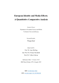 European Identity and Media Effects: a Quantitative Comparative Analysis