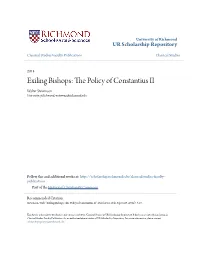 Exiling Bishops: the Policy of Constantius II