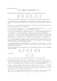 Linear Algebra: Example Sheet 3 of 4