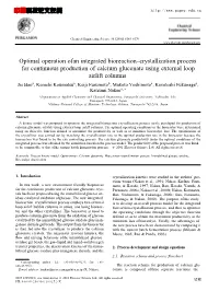 Optimal Operation of an Integrated Bioreaction–Crystallization Process