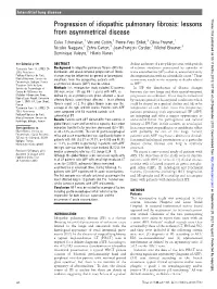 Progression of Idiopathic Pulmonary Fibrosis: Lessons from Asymmetrical