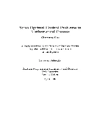 Some Optimal Control Problems in Mat Hematical Finance