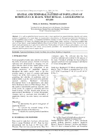 Spatial and Temporal Pattern of Population of Burdwan-I C.D