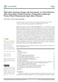Agrivoltaic Systems Design and Assessment: a Critical Review, and a Descriptive Model Towards a Sustainable Landscape Vision (Three-Dimensional Agrivoltaic Patterns)