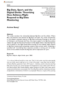 Big Data, Sport, and the Digital Divide