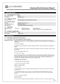 Clearing Permit Decision Report