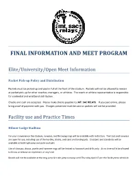 Final Information and Meet Program