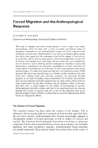 Forced Migration and the Anthropological Response