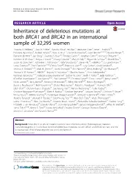 Inheritance of Deleterious Mutations at Both BRCA1 and BRCA2 in an International Sample of 32,295 Women Timothy R