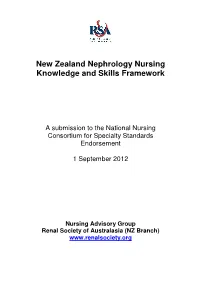 New Zealand Nephrology Nursing Knowledge and Skills Framework