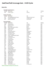 Safetaxi Full Coverage List – 21S5 Cycle