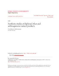 Synthetic Studies of Diphenyl Ether and Anthraquinone Natural Products Ganeshkumar Lakshminarayan Iowa State University
